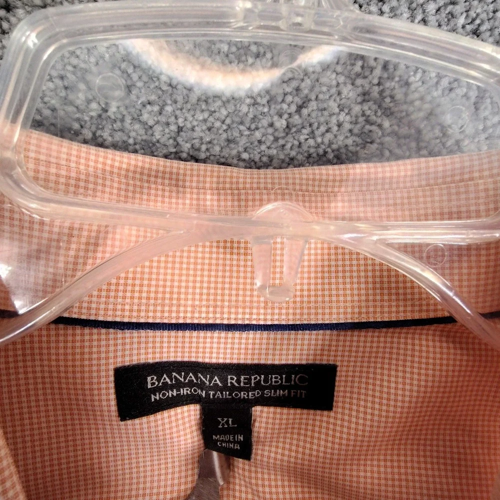 Banana Republic Shirt Men's XL Slim‎ Fit Non-Iron Dress Tailored Wrinkle-Free
